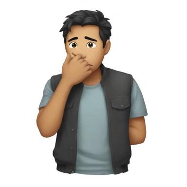 shy lauh wth hand covering mouth anda han ong *stop* sticker