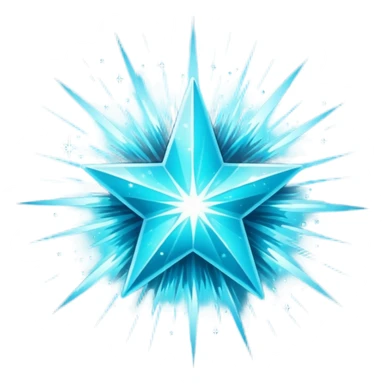 Glitter Cian Star Explosion sticker