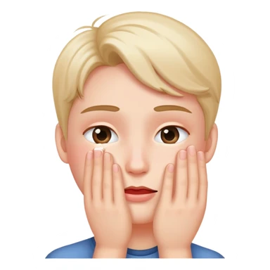 Blushing hand over face sticker