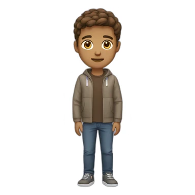 young man - tan skin - light beard - short brown hair - with laptop sticker