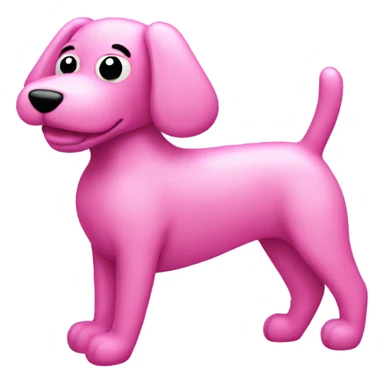 Pink dog balloon animal  sticker