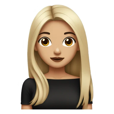 portrait of a girl brown with long black straight hair wearing a black off shoulder top sticker