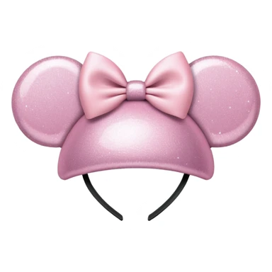 Pastel pink Minnie Mouse ears with glitter sticker