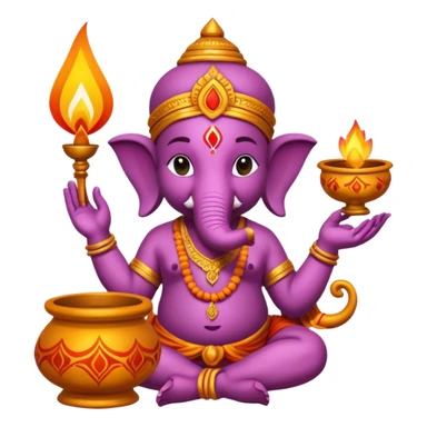 Create an Indian Emoji including 3 to 4 Indian festival. Make it creative and decorative.  sticker