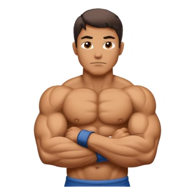 powerful and dynamic two veiny arms crossed emoji sticker