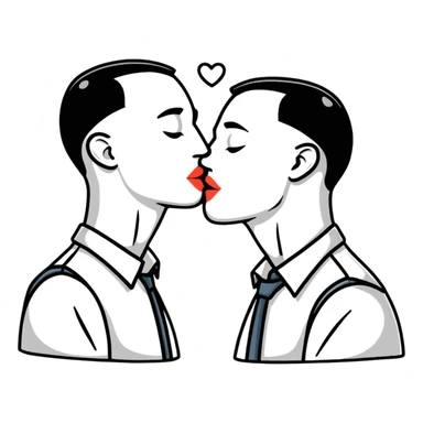 two men kissing sticker