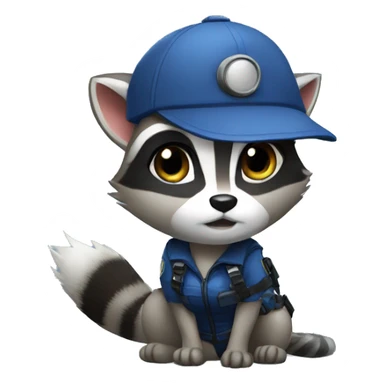 Raccoon cosplaying as Jill valentine sticker