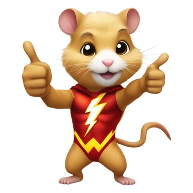 hamster The Flash shows thumbs up sticker