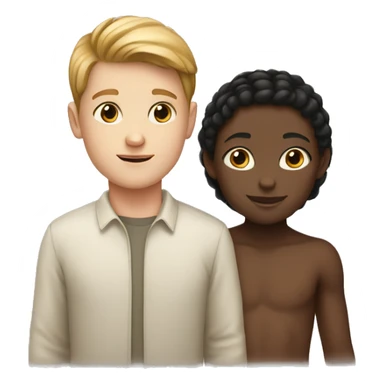 white boy and a white girl with brown skin kid( 3 people) sticker