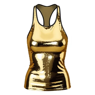 halter neck tank top with gold and silver sequins sticker
