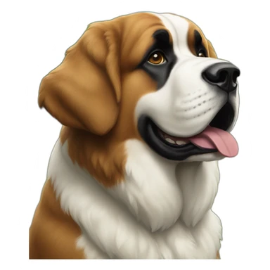 Saint-bernard (dog) in a green space  sticker
