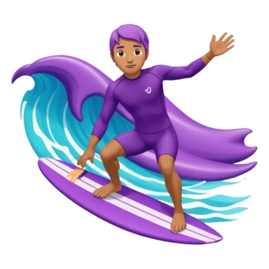 glitter surfer purple surf in wave ocean cian sticker