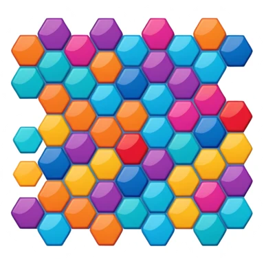 Block blast remix hexagon sticker