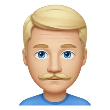 guy with blond hair, mustache, and blue eyes sticker