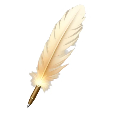 A glowing feather pen in beige sticker