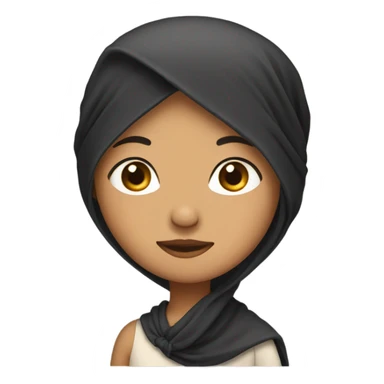 Fair Bengali woman with black hair and headscarf  sticker
