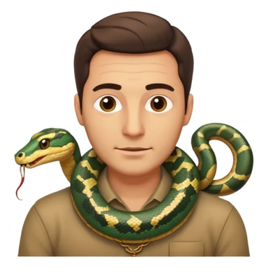 White Italian man with snake around neck sticker