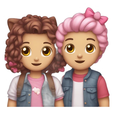 Hello kitty with her boyfriend Daniel who is like her sticker