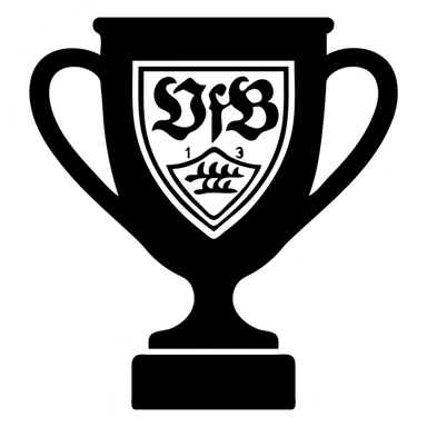 VfB Stuttgart trophy, football club, stylized gold cup with club crest, bold lines sticker