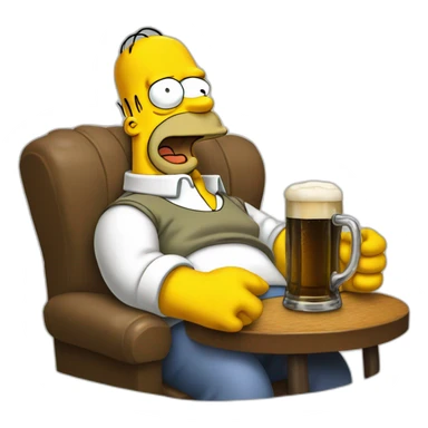 Homer simpson with beer sticker
