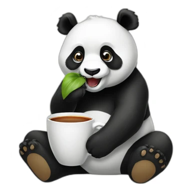 A panda sipping te sticker