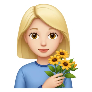 flower-bearing person sticker