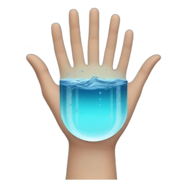 Little Water in human hand palm sticker