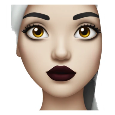 goth girl with red burgundy lipstick  sticker