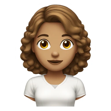 brown-haired girl medium hair sticker