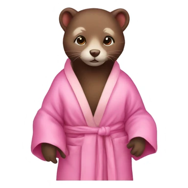 brown mink in a pink silk robe sticker