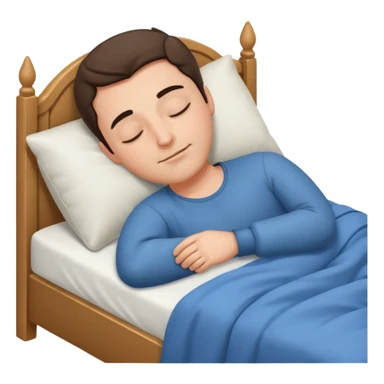 mach mir eine määnliche person die in einem bett schläft sticker