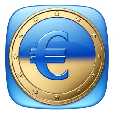 euro coin blue sticker