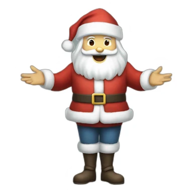Full height Actively gesturing with hands pale skin Santa Claus sticker