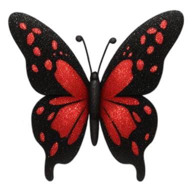 red and black glitter butterfly sticker