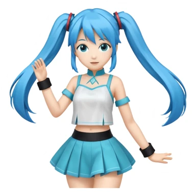 hatsune miku dancing in her classic outfit sticker