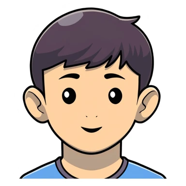 cartoon sticker style portrait of Jawed Karim, YouTube founder sticker