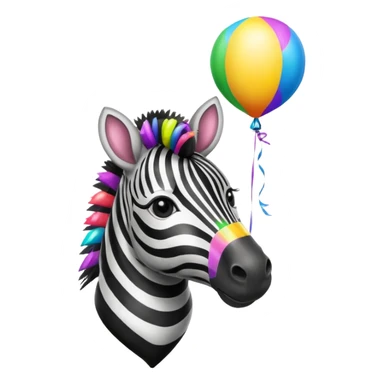 zebra with balloon sticker