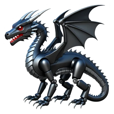 black robotic dragon sticker