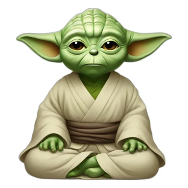 yoda meditation sticker