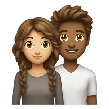 Adolescent possédant des cheveux marrons clair et une peu mâte, il a aussi des yeux bruns. Il est souriant. Il a quelques tâches de rousseur. Il fait un like avec sa main droite. sticker