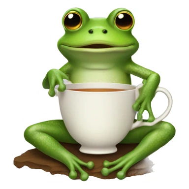 Kerment the frog sipping tea sticker