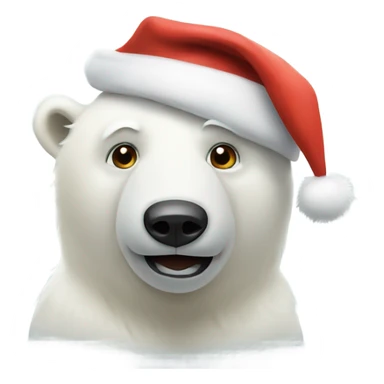 polar bear in a Santa hat sticker