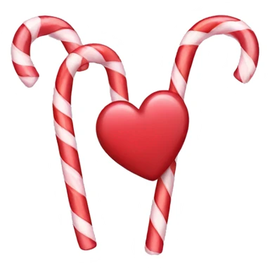 Heart shaped candy canes sticker