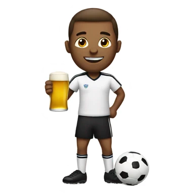 Man with beer playing soccer sticker