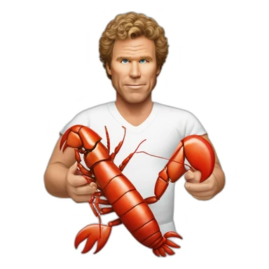 Will Ferrell holding a lobster in a diaper sticker