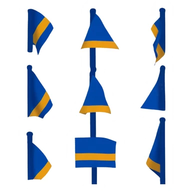 Senyera Flag whit a perperndicular dark blue line on the top sticker