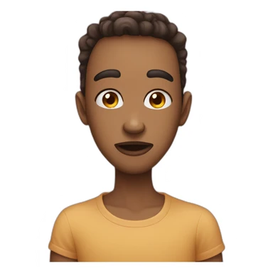 Blushing while biting lips sticker