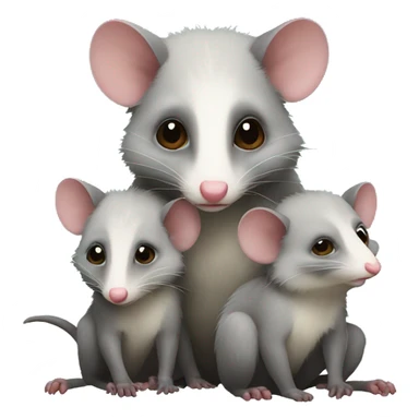 Possum with babies on it sticker