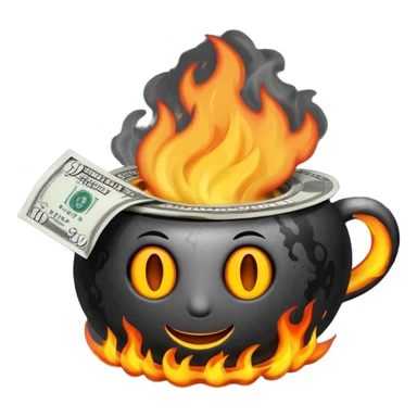 burning one money sticker