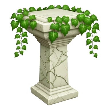Howlite stone pedestal with ivy vine leaves poking out on one side sticker